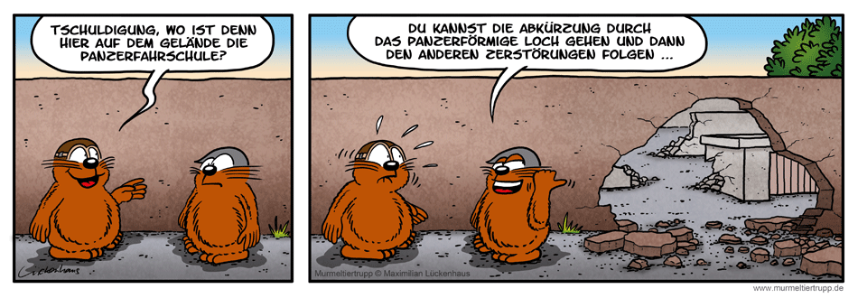 Murmeltiertrupp Comicstrip - Fahrschule