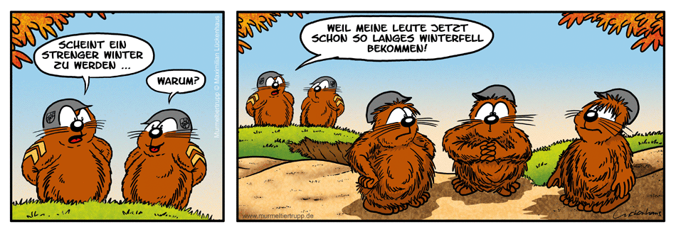 Murmeltiertrupp Comicstrip - Wintervorboten