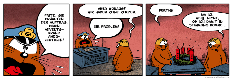 Murmeltiertrupp Comicstrip - Adventskranz
