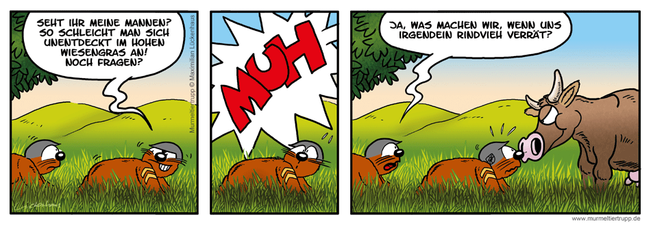 Murmeltiertrupp Comicstrip - Anschleichtraining