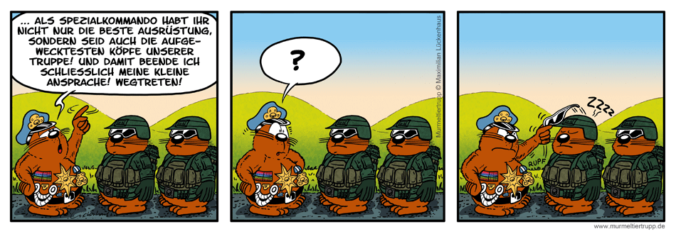 Murmeltiertrupp Comicstrip - aufgeweckt
