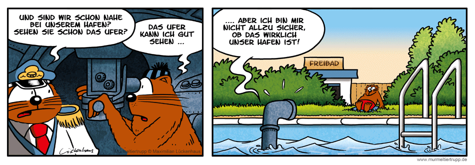 Murmeltiertrupp Comicstrip - Auftauchen