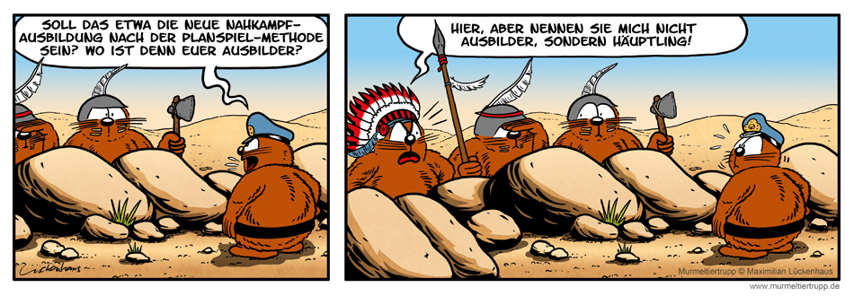 Murmeltiertrupp Comicstrip - Ausbilder
