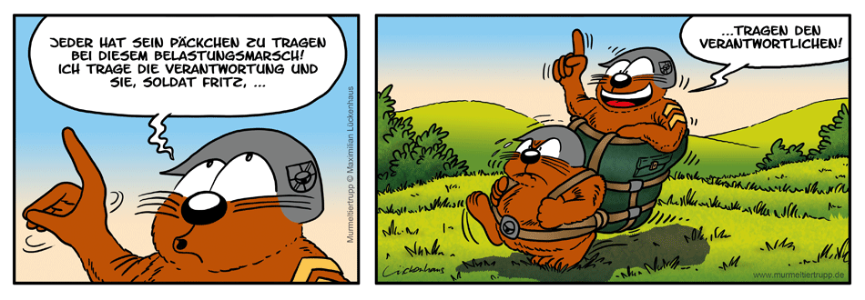 Murmeltiertrupp Comicstrip - Belastungsmarsch