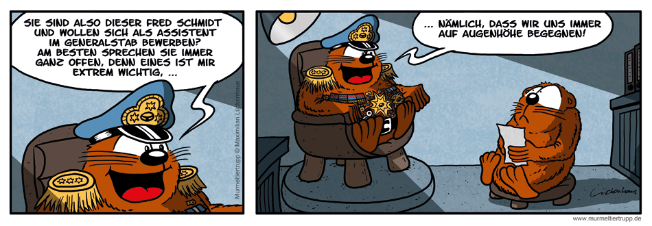 Murmeltiertrupp Comicstrip - Bewerbungsgespräch