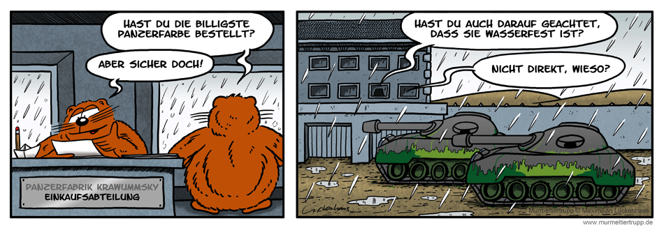 Murmeltiertrupp Comicstrip - Billigfarbe