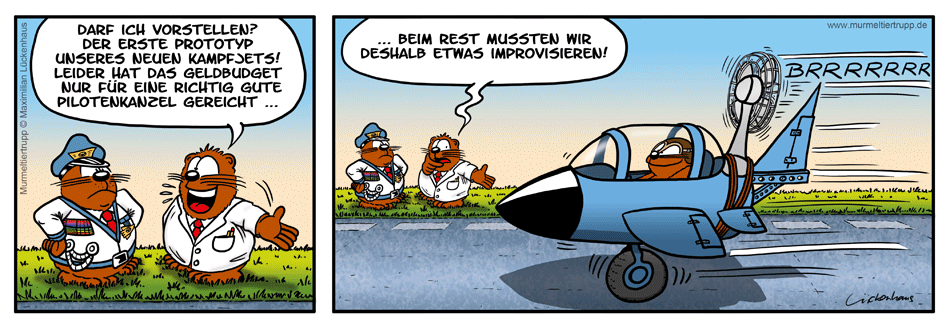 Murmeltiertrupp Comicstrip - Budgetprobleme