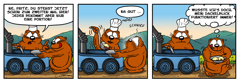 Murmeltiertrupp Comicstrip - Dackelblick