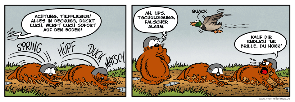 Murmeltiertrupp Comicstrip - Deckung