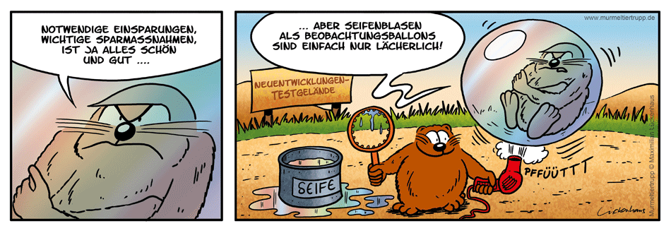 Murmeltiertrupp Comicstrip - Einsparung