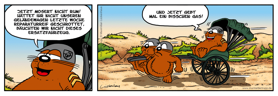 Murmeltiertrupp Comicstrip - Ersatzfahrzeug