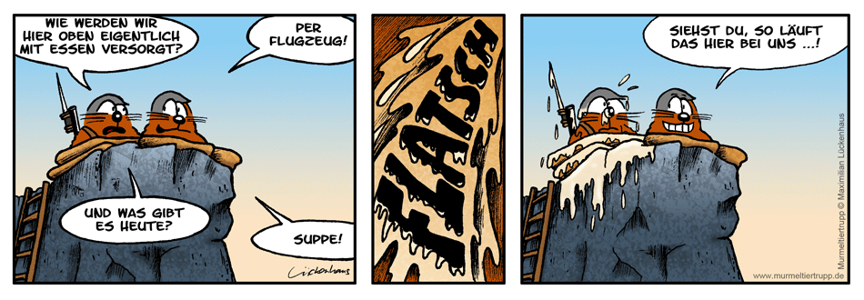 Murmeltiertrupp Comicstrip - Essenslieferung