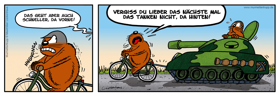 Murmeltiertrupp Comicstrip - Fahrradtour