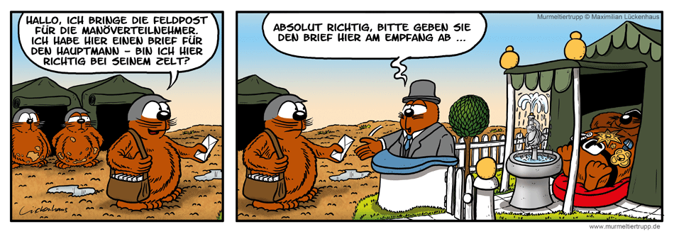 Murmeltiertrupp Comicstrip - Feldpost