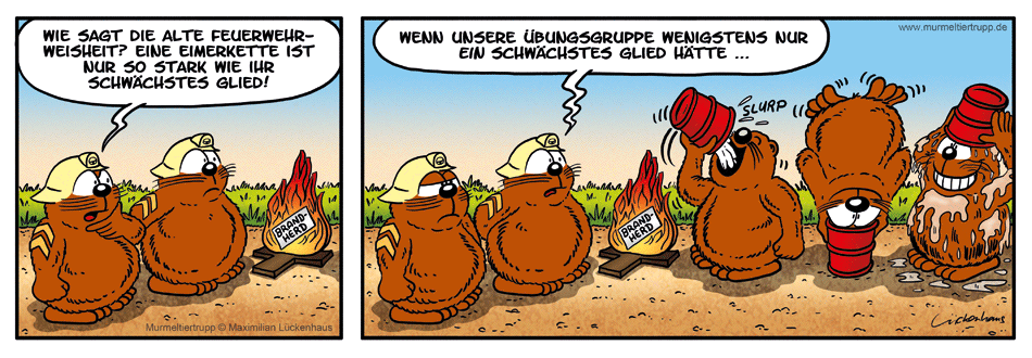 Murmeltiertrupp Comicstrip - Feuerwehrübung
