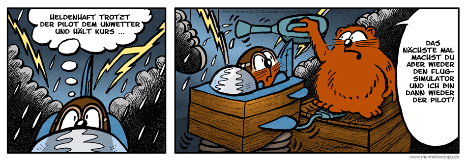 Murmeltiertrupp Comicstrip - Flugschule