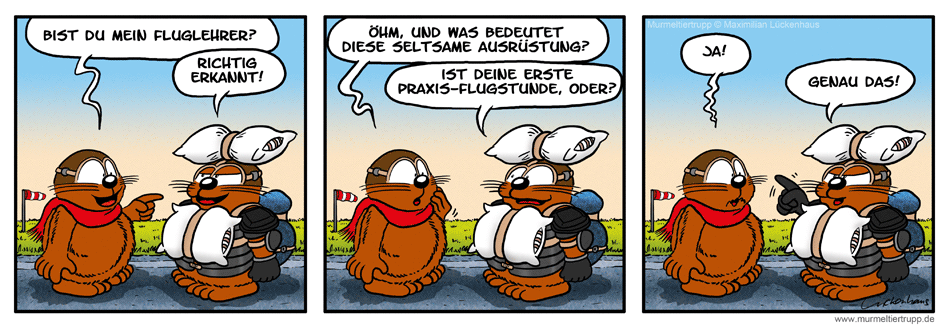 Murmeltiertrupp Comicstrip - Flugstunde