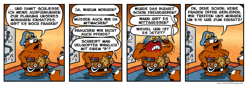 Murmeltiertrupp Comicstrip - Fragestunde