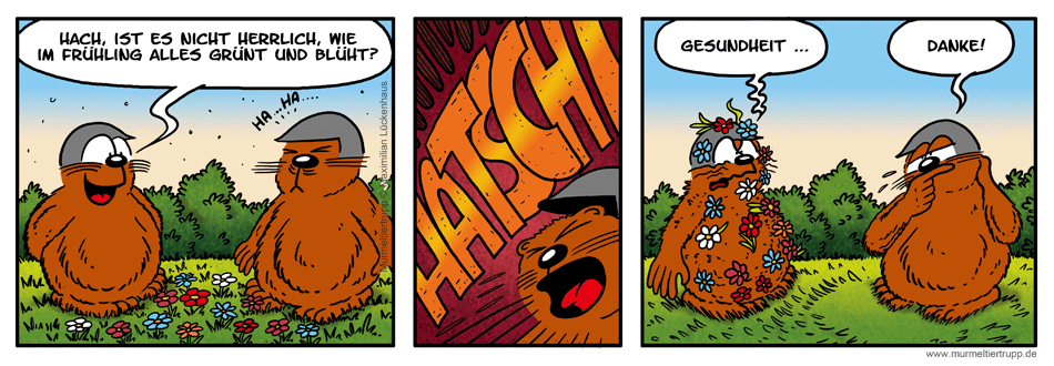 Murmeltiertrupp Comicstrip - Frühlingsblühen
