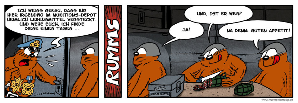 Murmeltiertrupp Comicstrip - Futterdepot