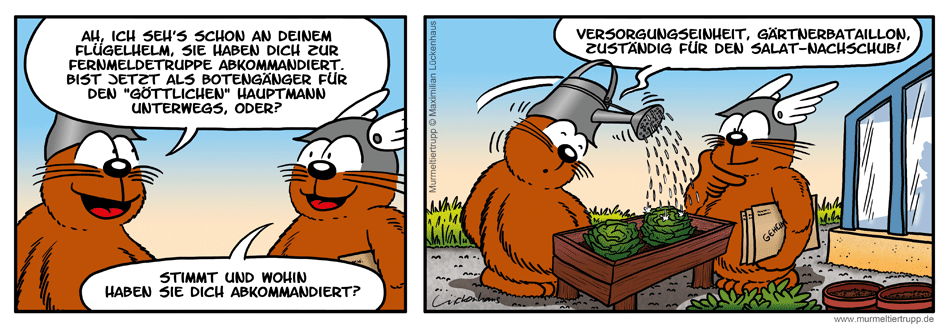 Murmeltiertrupp Comicstrip - Helmschmuck