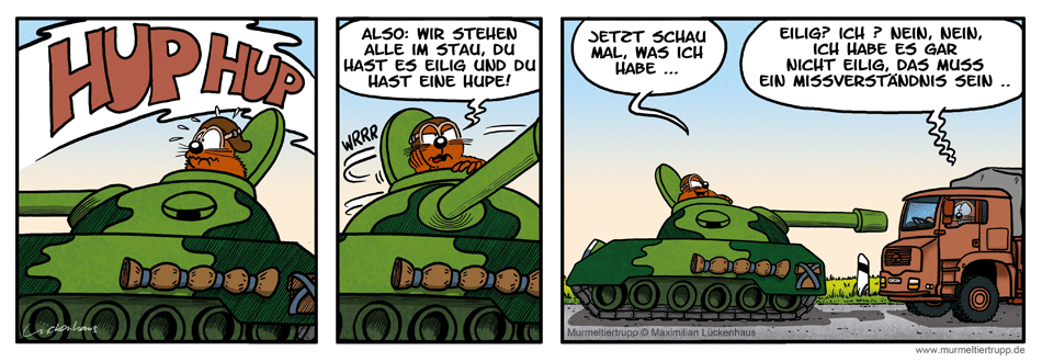 Murmeltiertrupp Comicstrip - Hupe