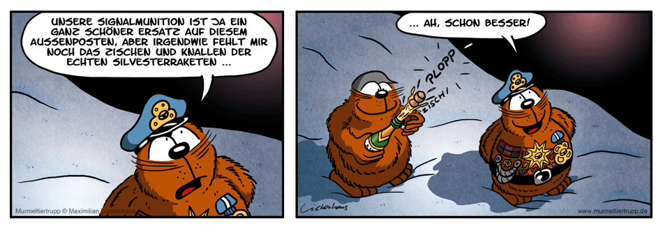 Murmeltiertrupp Comicstrip - Jahreswechsel