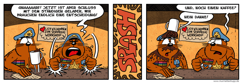 Murmeltiertrupp Comicstrip - Kaffee on-the-fly