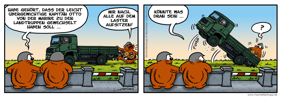 Murmeltiertrupp Comicstrip - Kipplaster