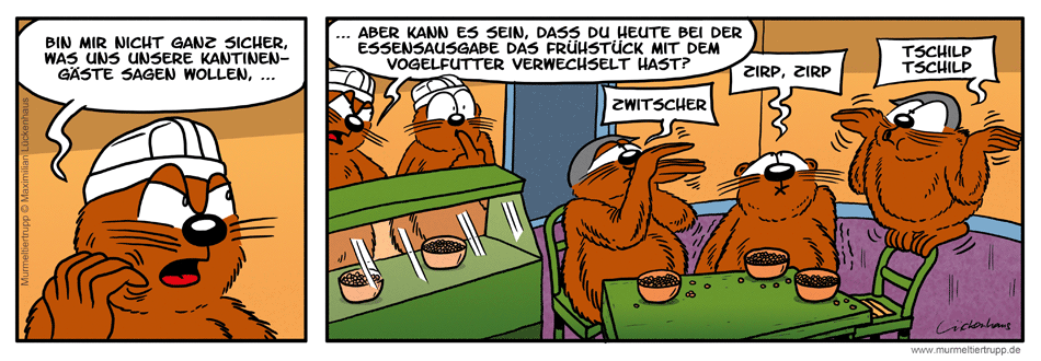 Murmeltiertrupp Comicstrip - Körnerfutter