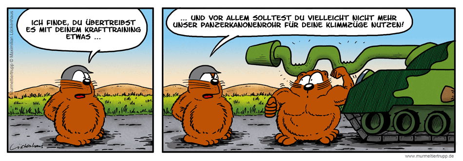 Murmeltiertrupp Comicstrip - Krafttraining