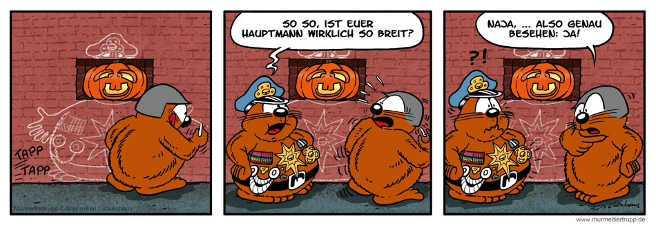 Murmeltiertrupp Comicstrip - Kürbiskopf
