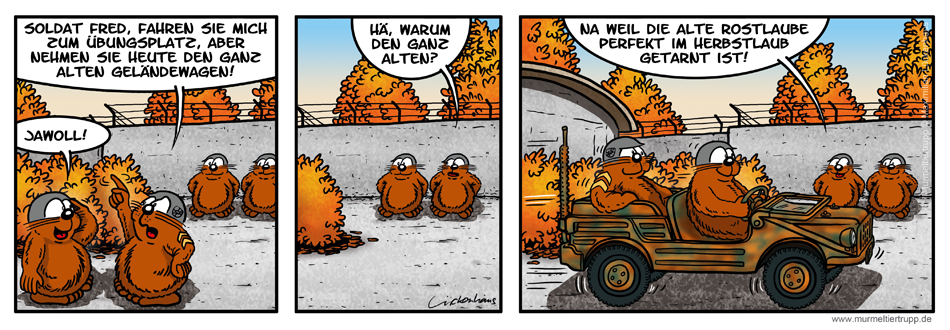 Murmeltiertrupp Comicstrip - Laub