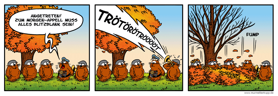 Murmeltiertrupp Comicstrip - Laubbläser