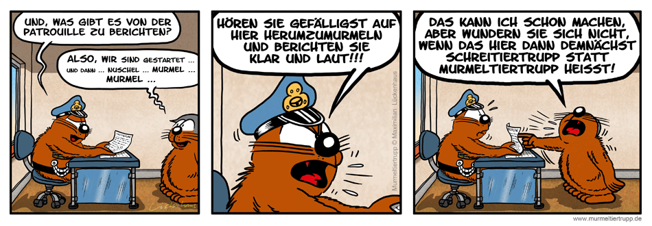 Murmeltiertrupp Comicstrip - murmelnd