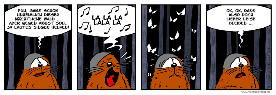 Murmeltiertrupp Comicstrip - Nachts im Wald
