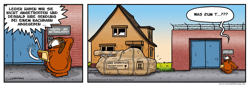Murmeltiertrupp Comicstrip - Paketzustellung