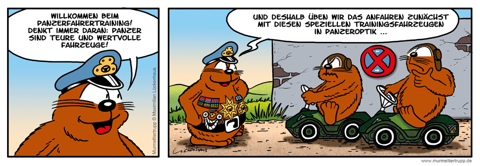 Murmeltiertrupp Comicstrip - Panzerfahrschule