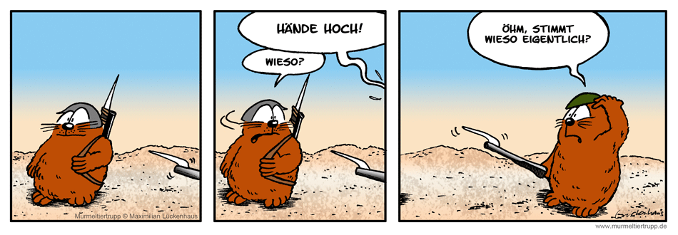 Murmeltiertrupp Comicstrip - Pfoten hoch