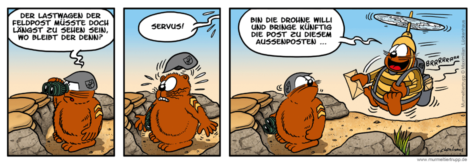 Murmeltiertrupp Comicstrip - Postdrohne