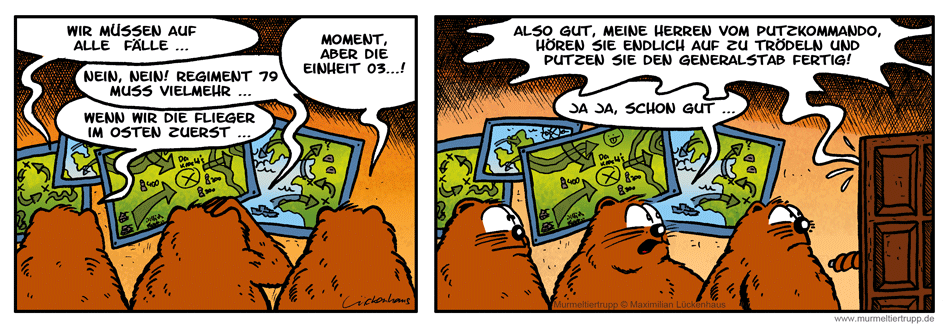 Murmeltiertrupp Comicstrip - Putzstrategen