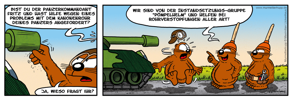 Murmeltiertrupp Comicstrip - Rohrreinigung
