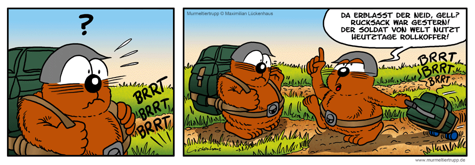 Murmeltiertrupp Comicstrip - Rollkoffer