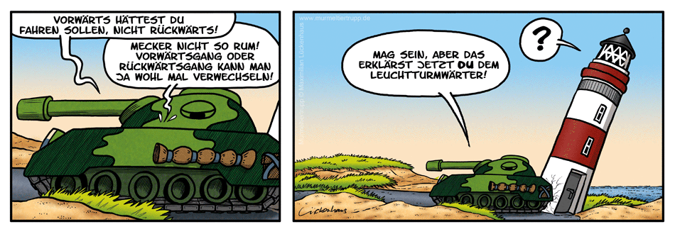 Murmeltiertrupp Comicstrip - Rückwärtsgang
