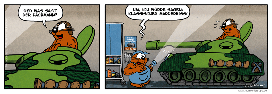 Murmeltiertrupp Comicstrip - Schadensbericht