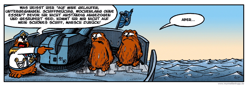 Murmeltiertrupp Comicstrip - Schiffbruch