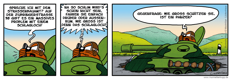 Murmeltiertrupp Comicstrip - Schlagloch