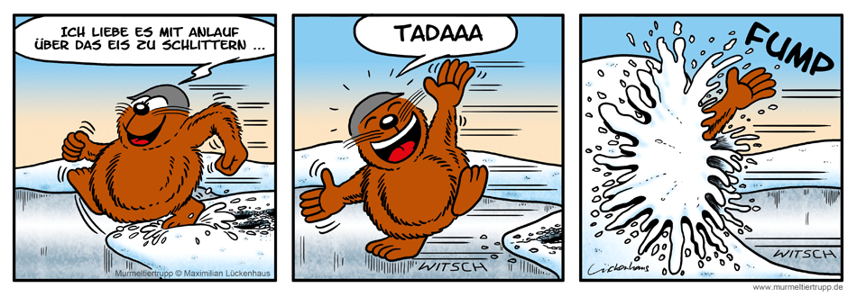 Murmeltiertrupp Comicstrip - Schlitterpartie