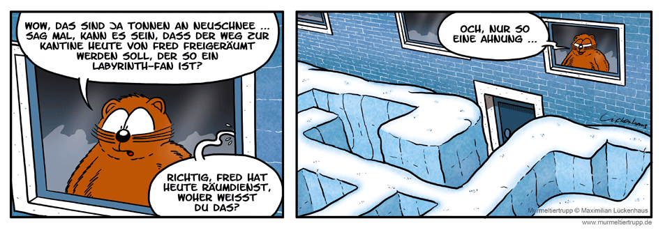 Murmeltiertrupp Comicstrip - Schneeräumen