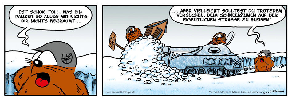 Murmeltiertrupp Comicstrip - Schneeräumer